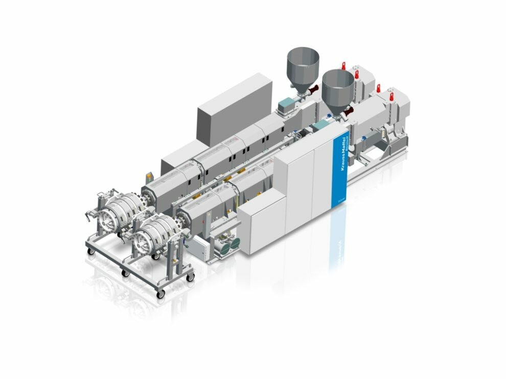 Combination of two twin-screw extruders for PVC-U pipe production